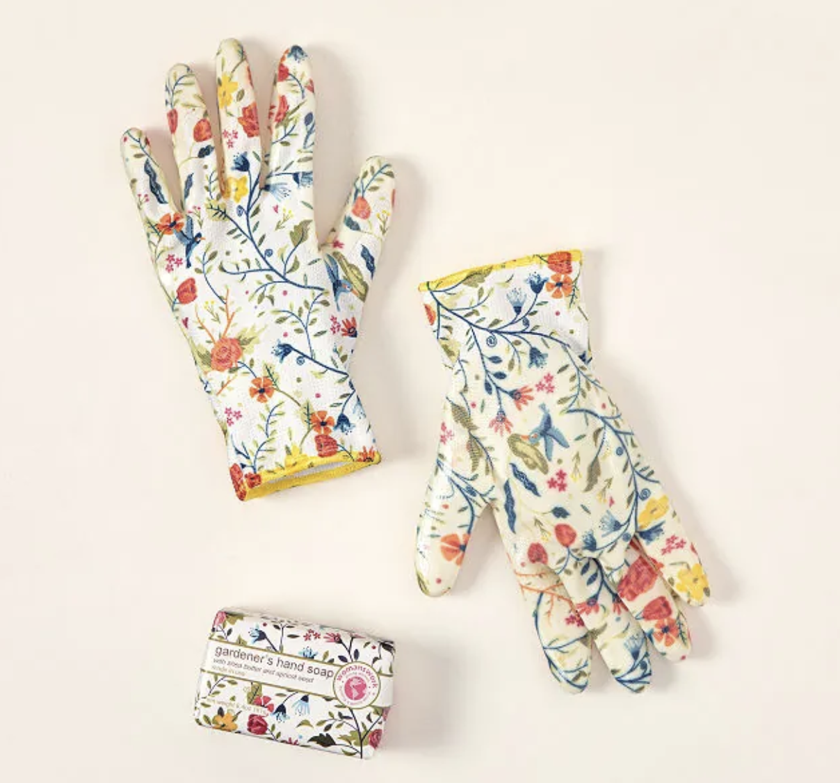 Floral gardening glove gift set