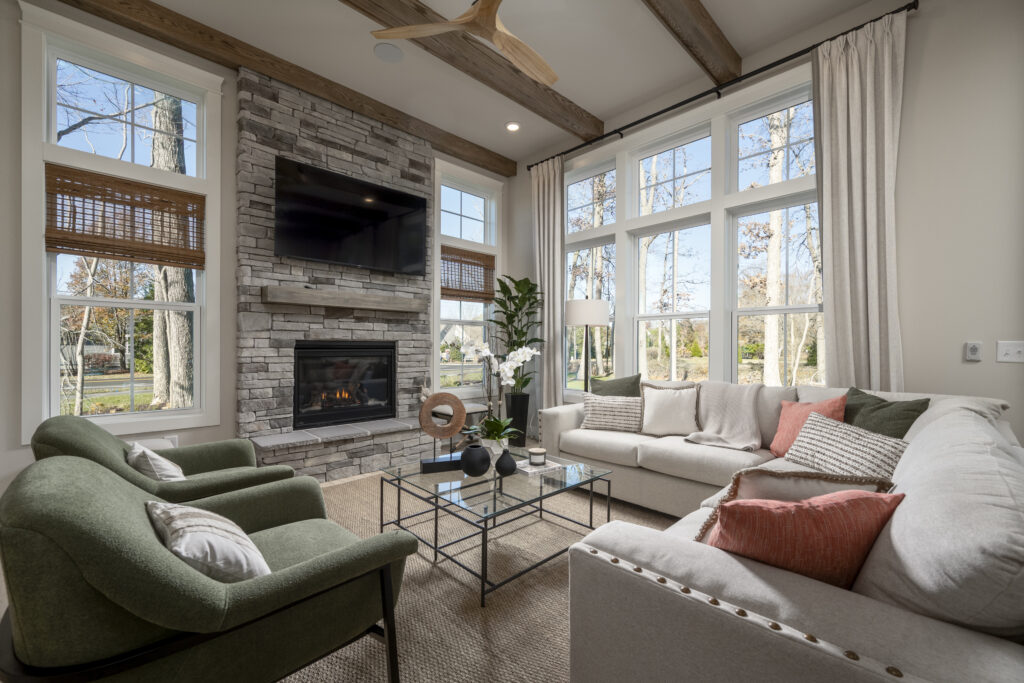 foxlane homes model home living room interior