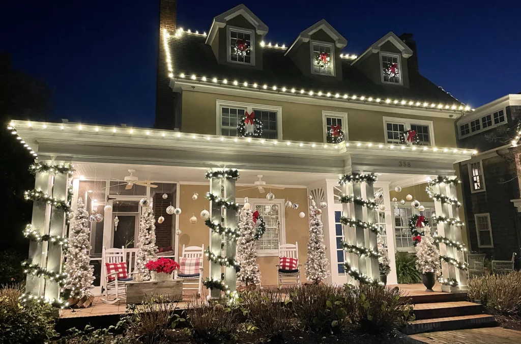 Lewes Lights - Outside of house decorated for Christmas