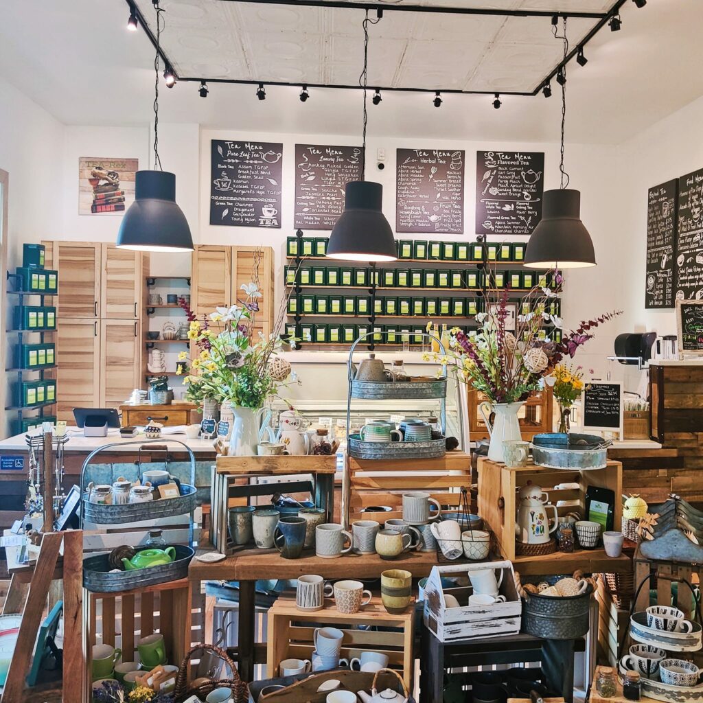 The Steeping Leaf tea and coffee shop interior 