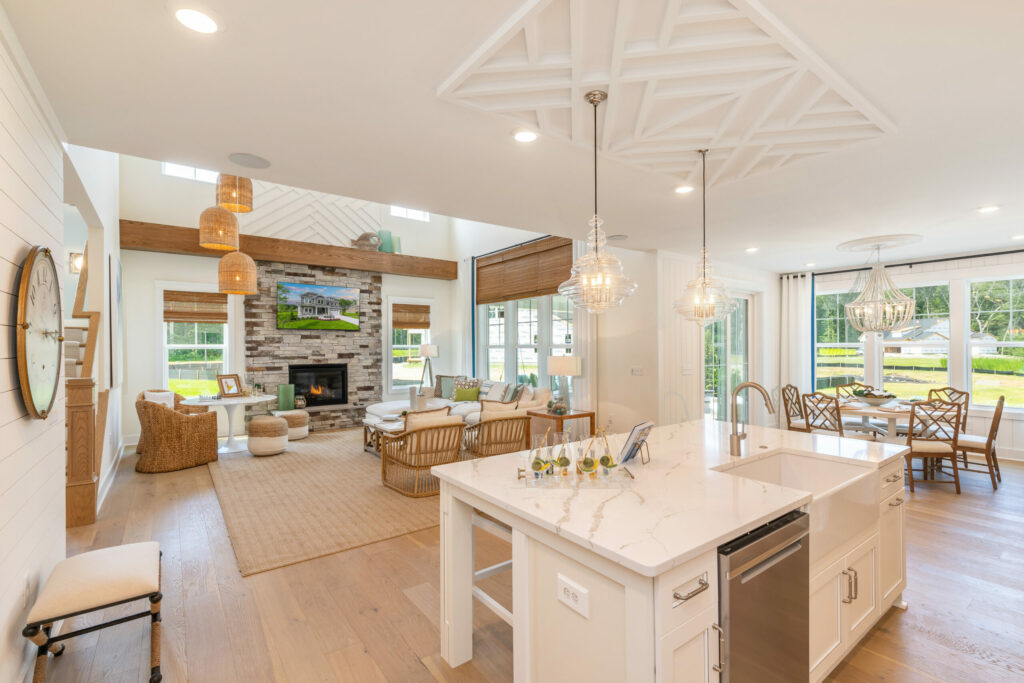 sweetbay model home kitchen and living room