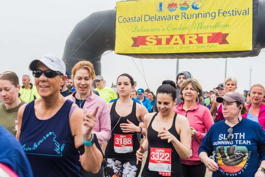 coastal delaware running festival start line