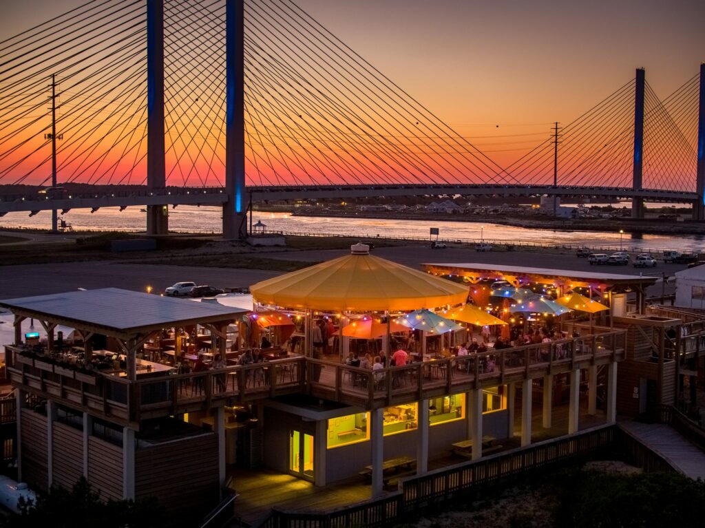 big chill beach club outside at sunset