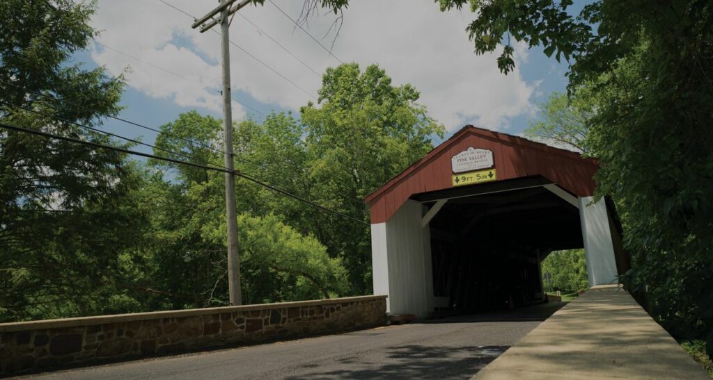 a covered bridge near chalfont, pennsylvania
