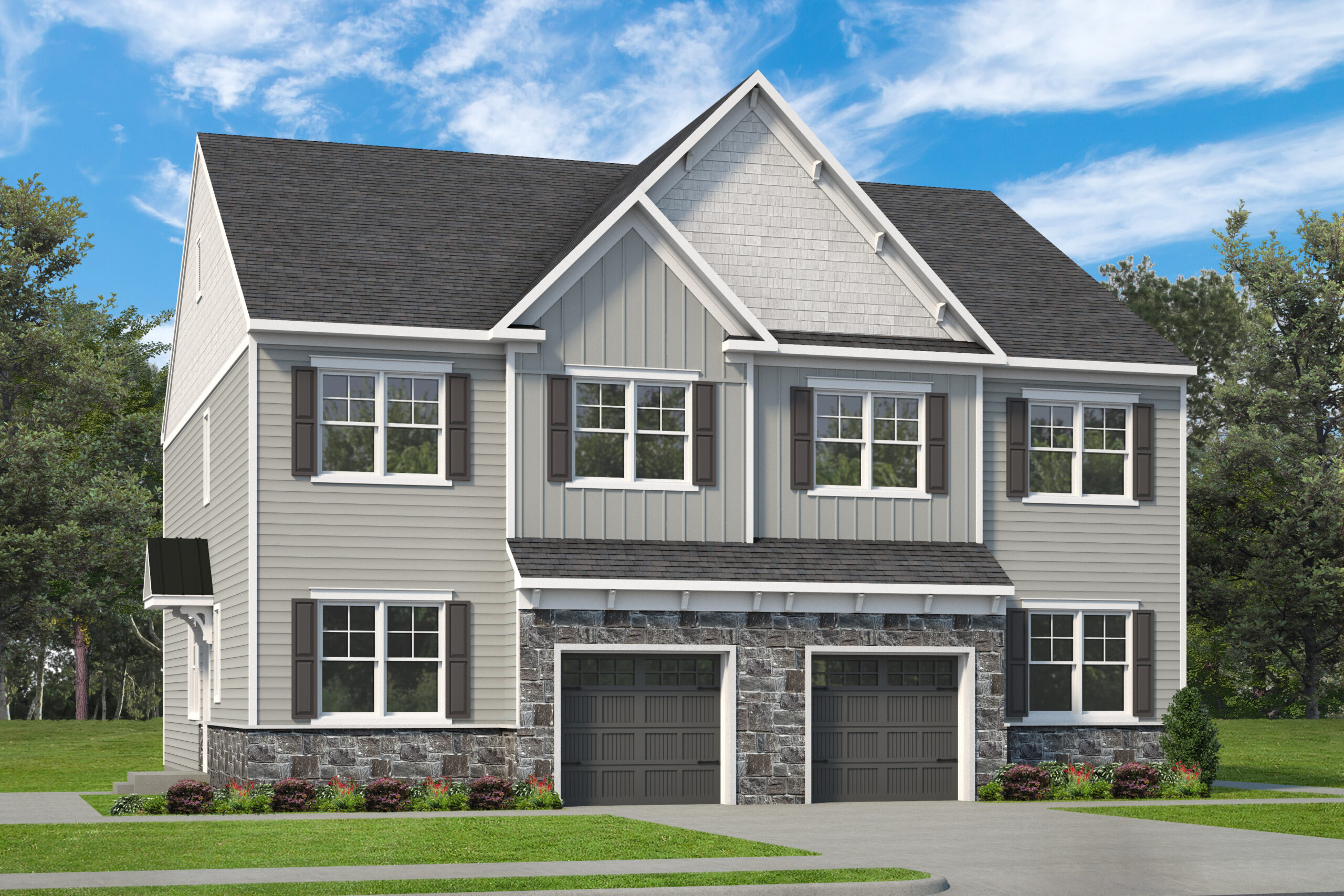 Cambridge Twin: 3-5 Bed / 2.5-5 Bath Floor Plan - Foxlane Homes