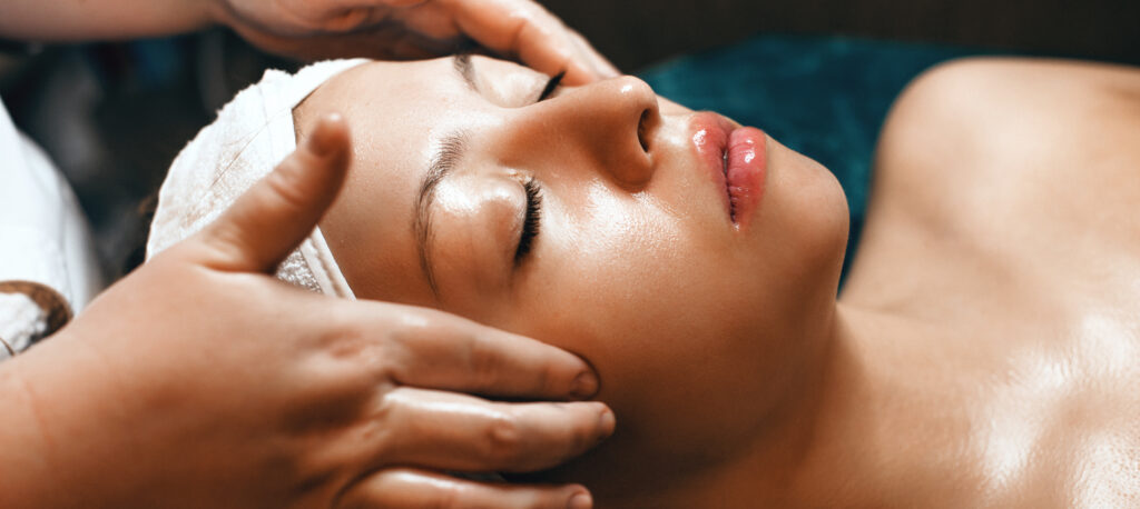 woman getting a spa facial