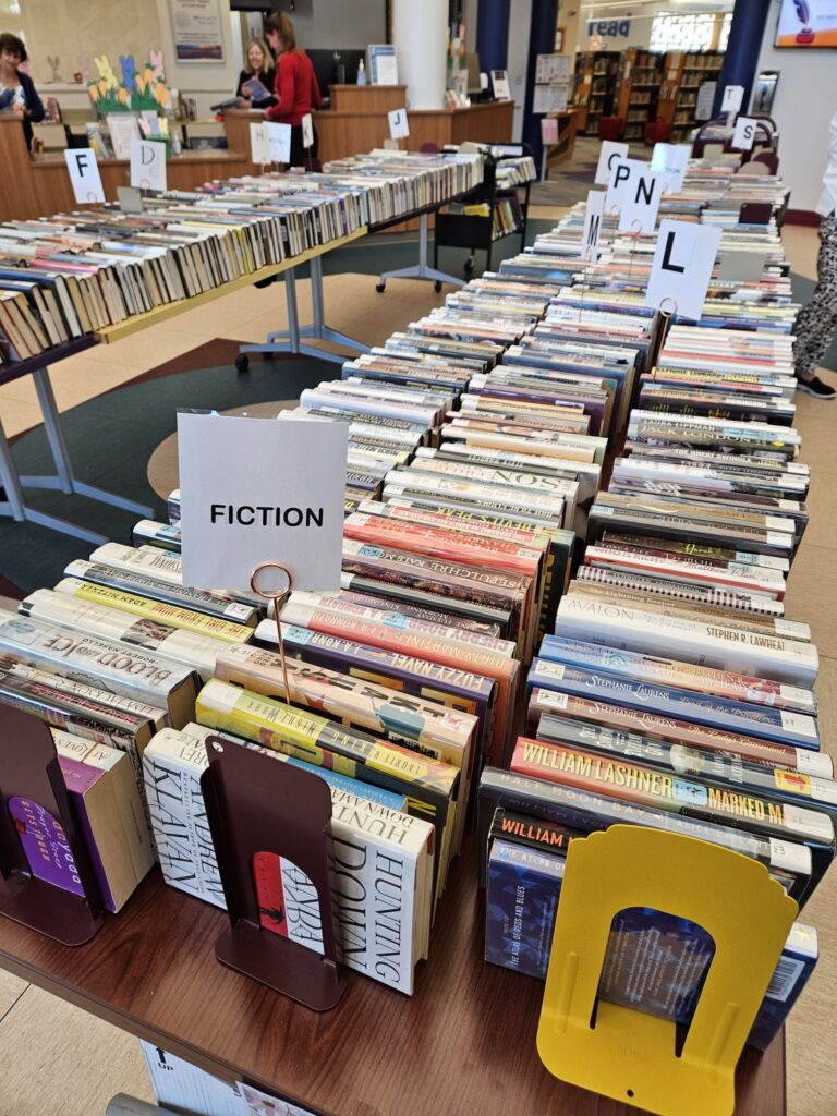 interior of the open book shop in the peters township library