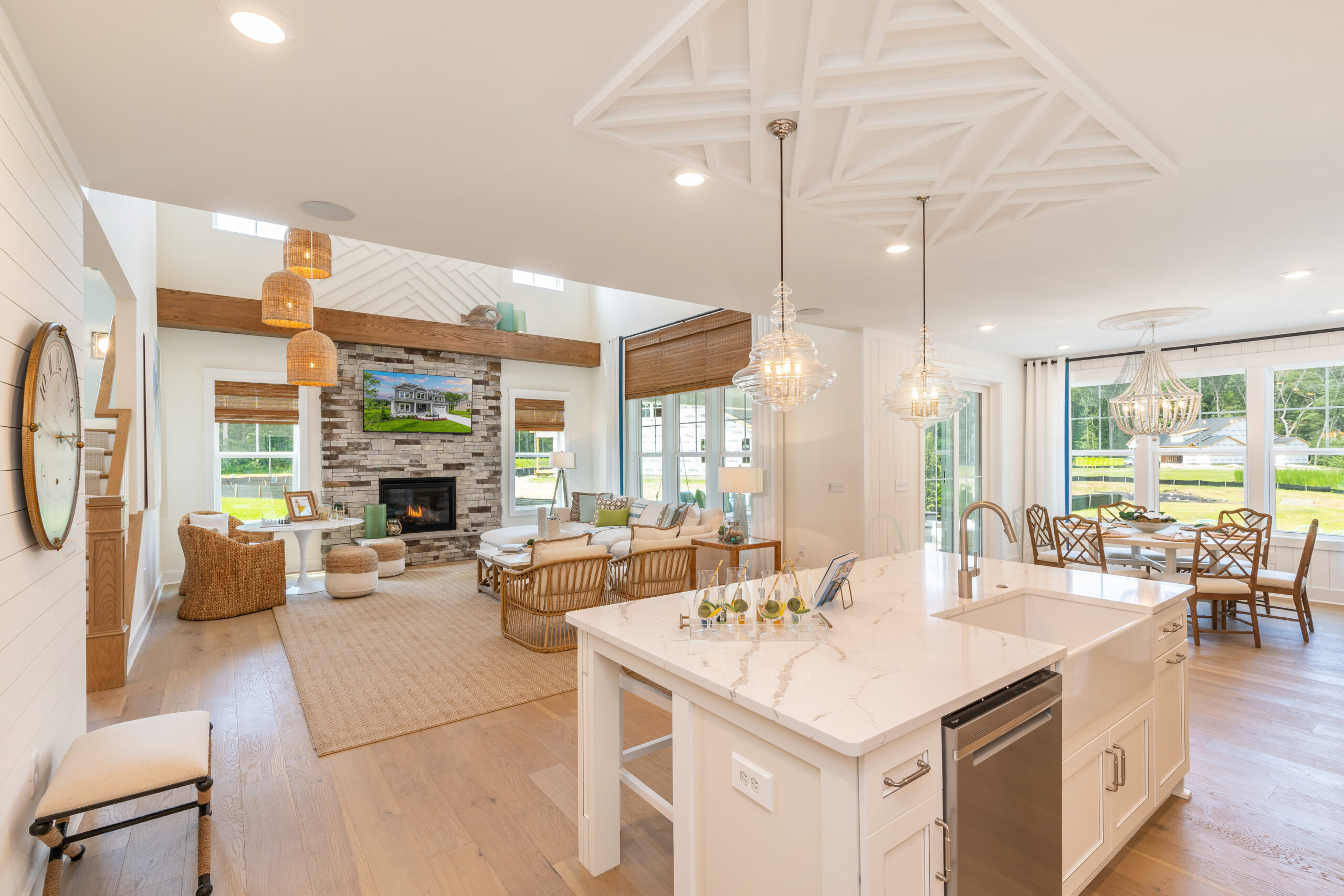 sweetbay model home kitchen and living room interior