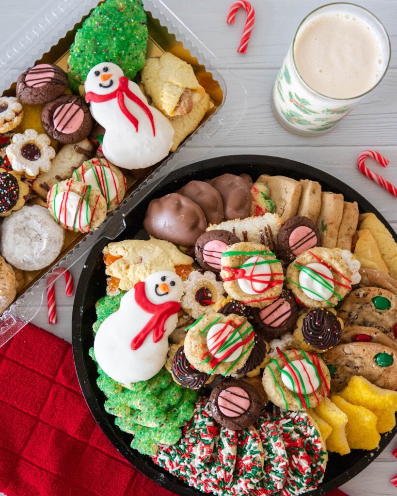 a plate of christmas and holiday cookies from bethel bakery in pittsburgh