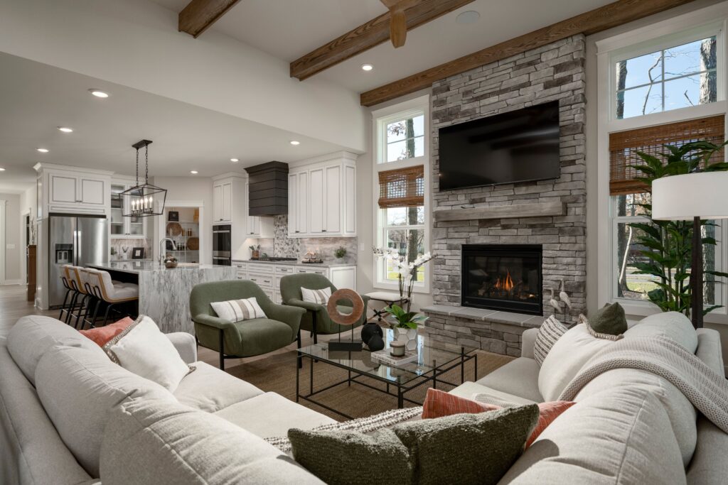 foxlane model home living room interior