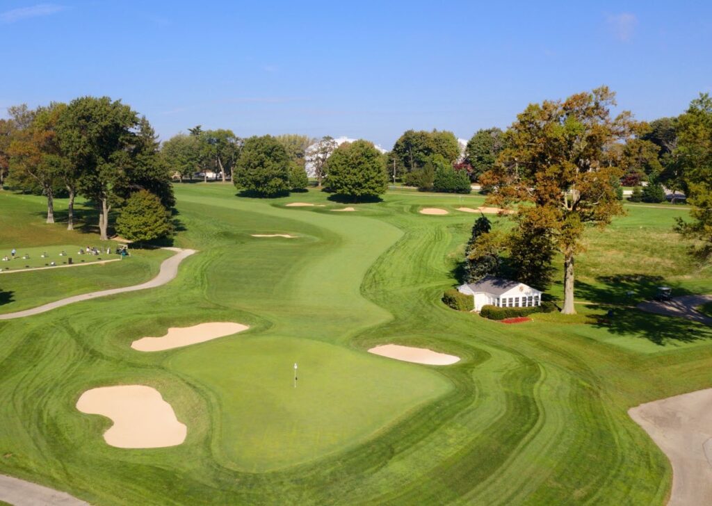 aerial view of st davids golf club golf course near philadelphia