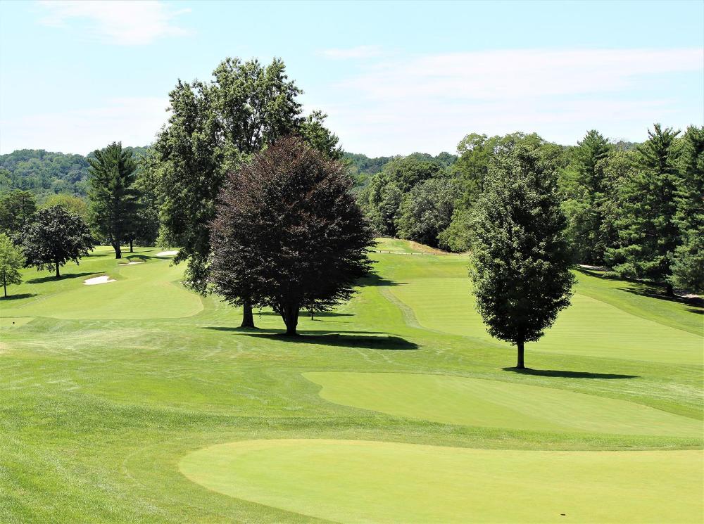 view of the greens at overbrook golf club near philadelphia