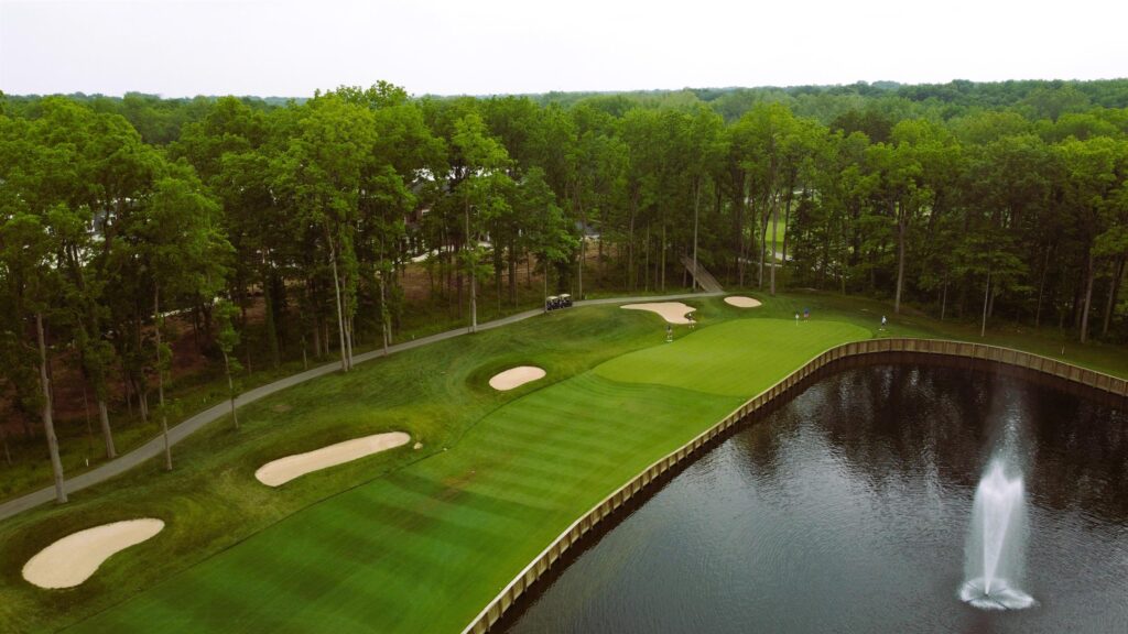 aerial view of the club at holliday farms golf course