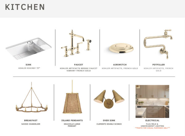 A collage of different types of kitchen fixtures.